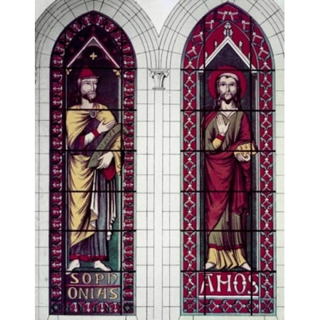 Century Stained Glass - Prophets the Sophonias And Amos 13th Century Stained Glass STAINED GLASS Poster Print
