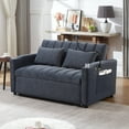 thumbnail image 5 of Convertible Sofa Bed, Loveseat Sofa with Adjustable Backrest and USB Ports, 3-in-1 Sleeper Sofa with Pull-Out Bed and 360° Swivel Phone Holder for Living Room, 5 of 7