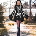 thumbnail image 2 of Halloween Dresses For Women Adult Skeleton Dress Comfy Easy Onesie Jumpsuit With Cozy Hooded, 2 of 8
