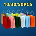 thumbnail image 1 of Bolsa de regalo para fiestas, 10/30/50, bolsa de papel Kraft reciclable, bolsa de compras para el día de Navidad, bolsa de regalo para dulces, embalaje de entrega, bolso de mano, 1 of 5