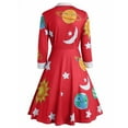 thumbnail image 3 of LINMOUA Vintage Women Peter Pan Collar Planet Print A-Line Flare Party Dress, 3 of 4