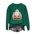 thumbnail image 4 of MexChoioe Women Long Sleeve Pullover Sweatshirt Crew Neck Halloween Front Graphic for Casual Fall Outings Sweatshirt, 4 of 6