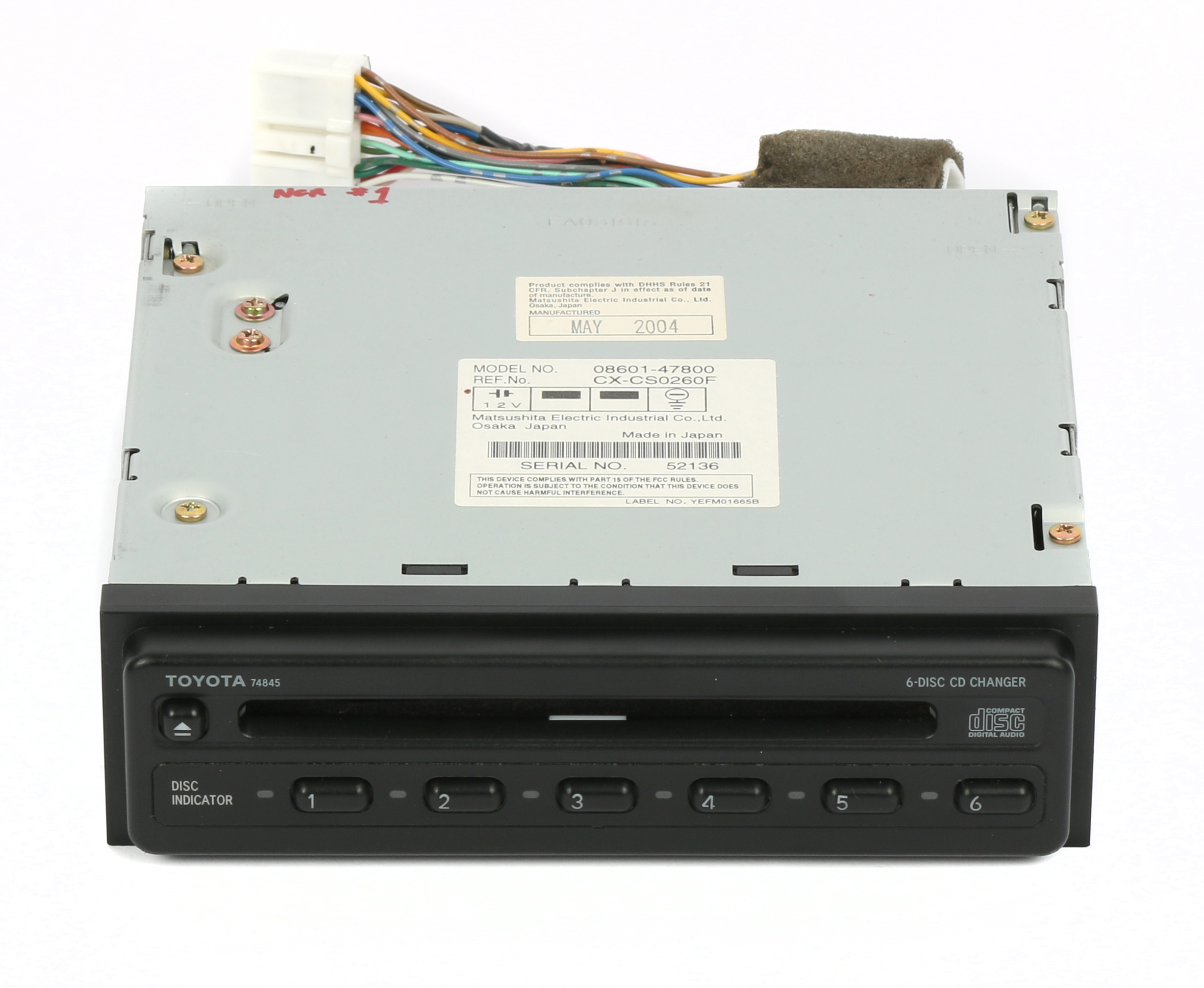 Restored 2004-2005 Toyota Prius 6 Compact Disc Player 08601-47800 Face 74845 (Refurbished)