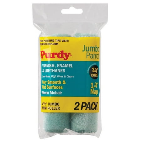 Purdy 140624040 Jumbo Mini Roller Cover, Parrot, 4-1/2 x 1/4-In., 2-Pk.
