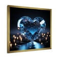 thumbnail image 2 of Designart "Luminous Blue Transparent Heart I" Abstract Shapes Picture Framed Wall Art Prints, 2 of 5