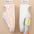 thumbnail image 6 of Dual Sided Shoe Brush, Soft Sponge Bristles, Ergonomic Streamlined Handle, Multi Surface Cleansing, Hanging Household Cleaning Tools for Shoes, Clothes and Gap Stains, 6 of 6