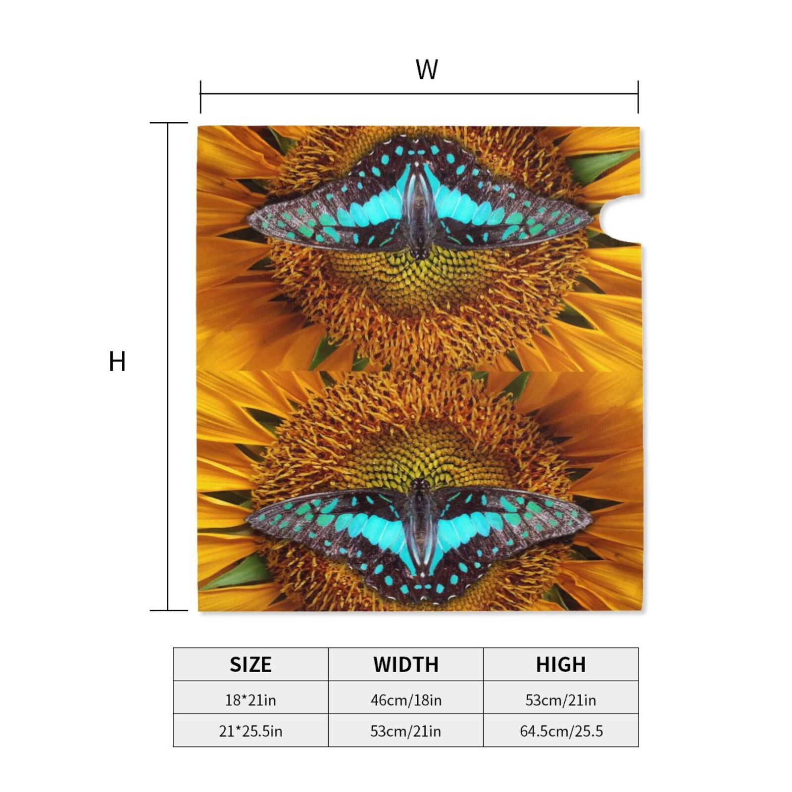 Gukieu Butterfly Alighted On Sunflowers Print Magnetic Mailbox Cover, Sun-proof and Waterproof Home Yard Mailbox Cover-21x18 in