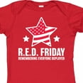 thumbnail image 4 of Inktastic Red Friday Remembering Everyone Deployed with Red American Flag Boys or Girls Baby Bodysuit, 4 of 5