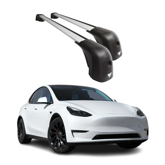 2020-2026 Tesla Model Y Roof Racks Cross Bars Carrier Silver 2 Pcs