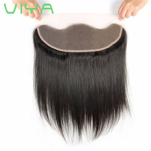 VIYA HD Lace Closure Swiss Lace 13x4 Human Hair Extension Brazilian Virgin Hair 12 Inch Natural Black 1B
