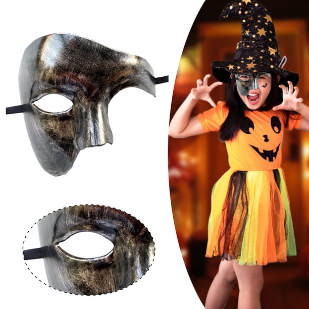 Wowagoga 10 máscaras venecianas para disfraz de mascarada, máscara de media cara negra, máscara de disfraz de Halloween, máscara de Mardi Gras para mujeres y hombres, 6.5 x 3.9 pulgadas