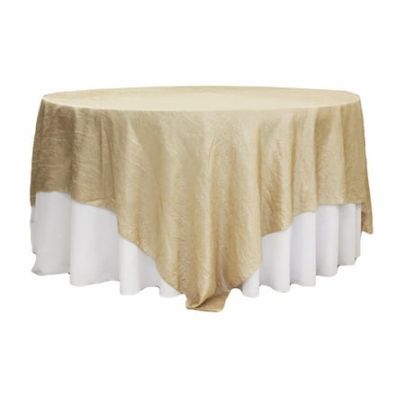 

Crushed Taffeta 90 x90 Square Table Overlay - Champagne