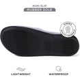 thumbnail image 3 of Roxoni Womens Soft Open Toe Slide Slippers, Indoor Outdoor Rubber Sole Grey, 3 of 5