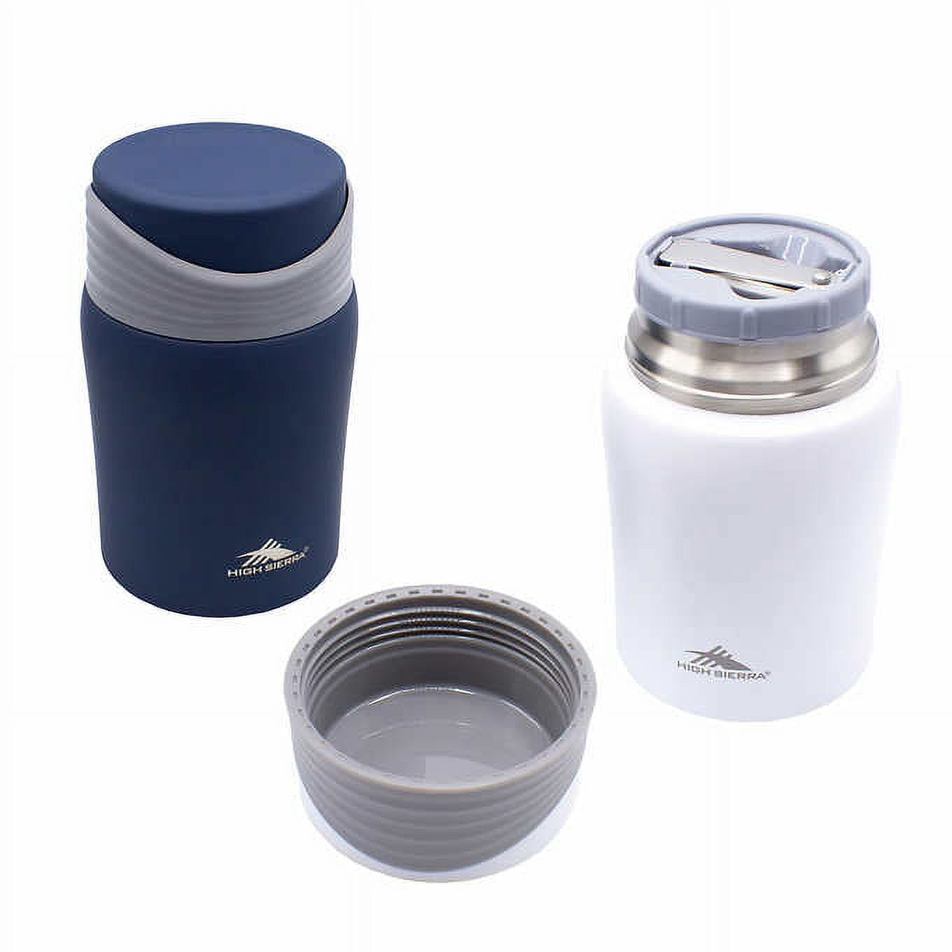High Sierra Insulated Thermos Spoon Included Stainless Steel Food Jar White  24oz