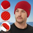 thumbnail image 3 of EINSKEY Knit Cuffed Lined Beanie, 2-Pack Skull Cap Beanie Stocking Hats For Men Women Fall Winter - Black Red, 3 of 8