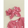 thumbnail image 6 of Elippeo Baby Girls Valentine's Day Jumpsuit 3M 6M Long Sleeve Crew Neck Heart Print Ruffle Zipper Romper with Headband, 6 of 10