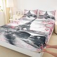 thumbnail image 3 of Manfei Female Men Eiffel Tower 4pcs Bed Sheets,Romantic Paris King Sheets,Happy Valentine's Day Super Cozy Sheet Set,Luxury Bedroom Decor, 3 of 7