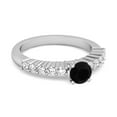 thumbnail image 2 of Solitaire Accents 0.10 Ctw Black Spinel 925 Sterling Silver Bridal Women Mother's Day Gift Ring, 2 of 3