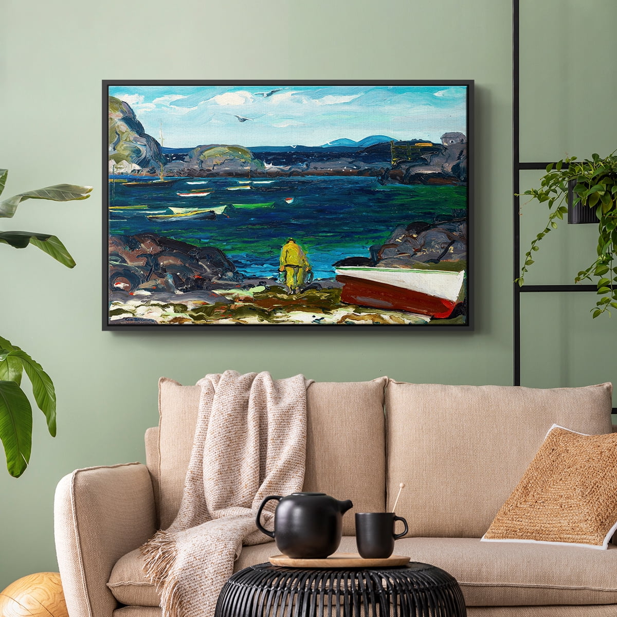 Vintage Landscape-CXVIII By Wexford Home Framed in Black Wood Gallery Wrapped Canvas 17 in. x 25 in.