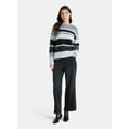 thumbnail image 2 of Time and Tru Women’s Brushed Stripe Sweater, Midweight, Sizes XS-XXXL, 2 of 5
