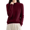 thumbnail image 5 of Mock Neck Pullover Sweaters for Women Soft Warm Ribbed Cuffs Fall Outfits for Women Loose Fit Casual Fashion Clothing High Neck Solid Color Long Sleeve Winter Clothes Knit Sweater, 5 of 5