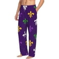 thumbnail image 2 of Balery Purple Mardi Gras print Men's Pajama Pants,Ultra Lightweight Pjs,Lounge Pant-Medium, 2 of 9