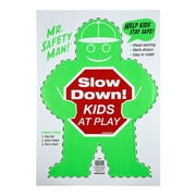 Hillman Plastic Slow Down Sign, Kids at Play Sign, 19" x 24",  Green