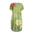 thumbnail image 4 of Harpily SleepWear for Women Short Sleeve Crew Neck Mid Dress Built-in Side Pockets Summer Indoor Outfit XXXL, 4 of 4