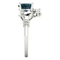thumbnail image 3 of 1.05 ct Heart Cut Natural London Blue Topaz Claddagh 18K White Gold Womens Engagement Ring, 3 of 5