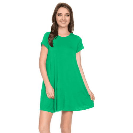 Simlu Casual T Shirt  Dress  For Women Flowy  Tunic Dress  