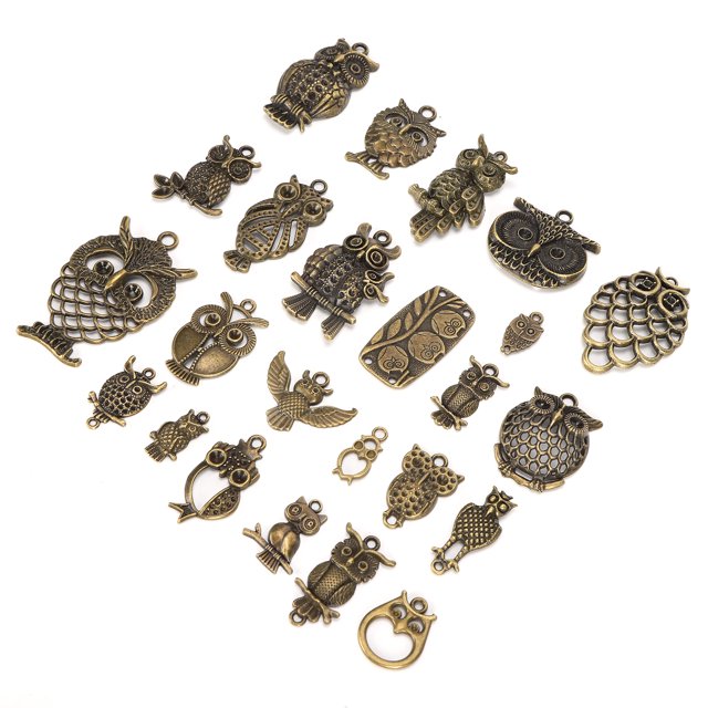 Accesorios De Joyería De Búho De Bronce, Accesorios Colgantes Portátiles Colgantes De Búhos De Bricolaje Para La Familia Para Regalos De Cumpleaños