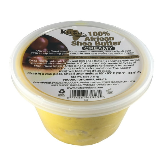 Kuza African Shea Butter, Yellow Creamy, 15 Oz.