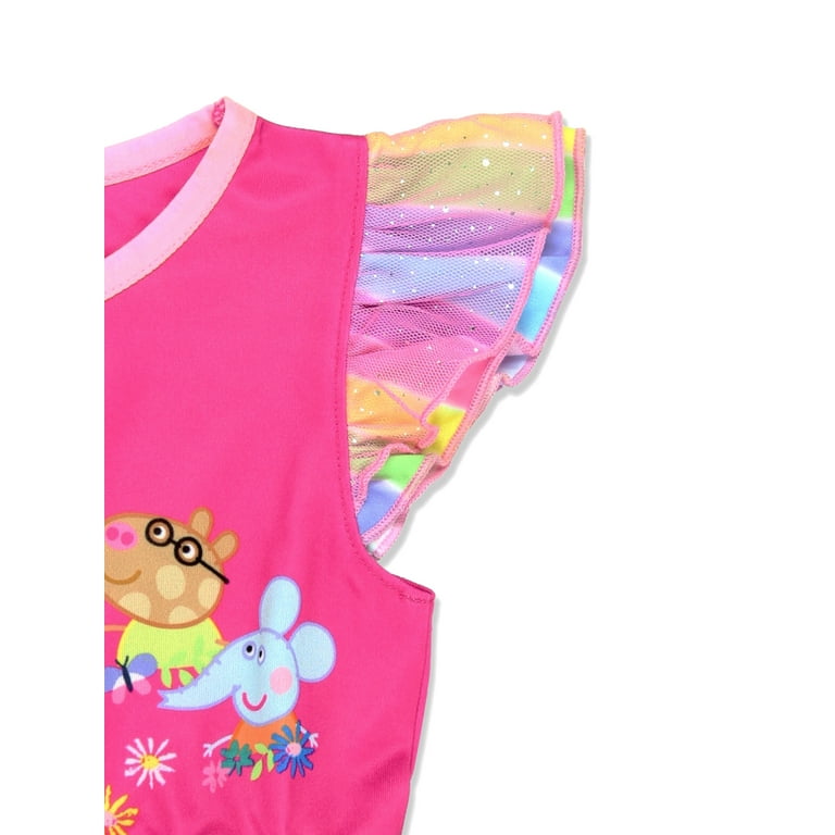 Peppa Pig Toddler and Girls Rainbow Dress Up Fantasy Nightgown Pajamas K228746PP
