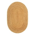 thumbnail image 3 of Unique Loom Braided Jute Collection Area Rug - Dhaka (4' 1" x 6' 1" Oval Natural), 3 of 7