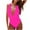 Hot Pink-562, variant on Christmas_Clearance,Women's Solid Color V-Neck Bikini Swimsuit Two-Piece Bathing Suit with Lace-Up Backless Tight Fit for Beach or Pool Breezy and Comfortable|Nylon,Spandex,Army Green