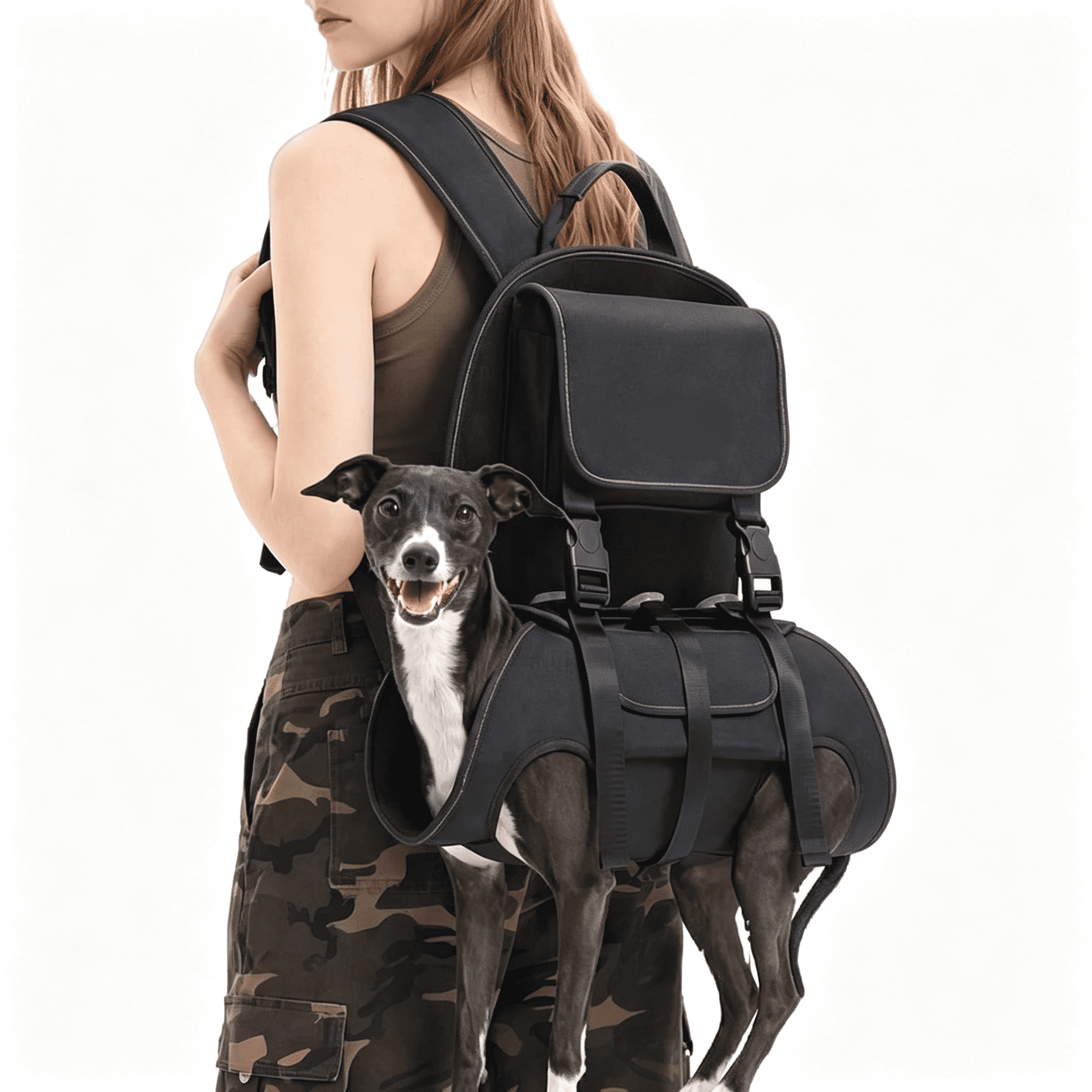 GASTROPOD Dog Backpack Carrier(18-30Lbs) Pet Lift Carrier for Medium to Large Dogs Breathable Mesh Comfortable Adjustable Straps Lightweight Travel Backpack for Pet Disabled Injuries Hiking