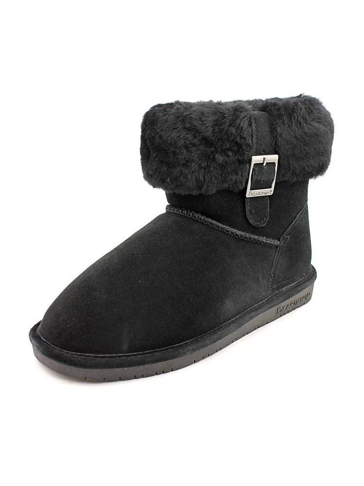 Bearpaw Abby Suede Ankle Bootie with Sheepskin Collar (Women's ...
