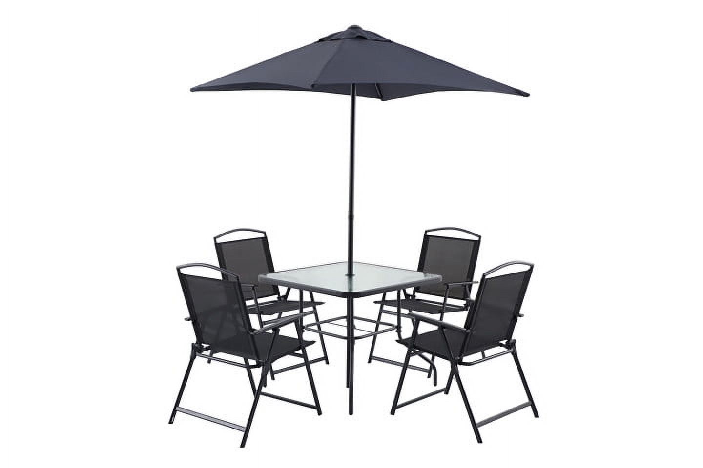(2 pack) Mainstays Albany Lane 5-Piece Steel Outdoor Patio Dining Set with Umbrella Hole, Black