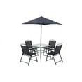thumbnail image 2 of Mainstays Albany Lane 5-Piece Steel Outdoor Patio Dining Set with Umbrella Hole, Black, 2 of 13
