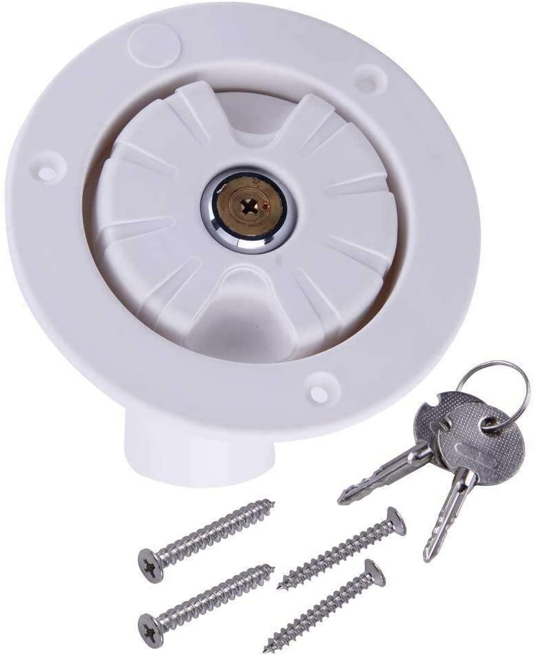 RV Water Inlet Lockable Cap for Most Fresh Water Inlets on RV Motorhomes Caravans Boats Camper Trailer Water Fill Cap with Gravity Lock 