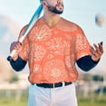 thumbnail image 6 of Balery Beautiful Corals Baseball Jersey for Men Casual Button Down Shirts Short Sleeve Active Team Sports Uniform-Medium, 6 of 9