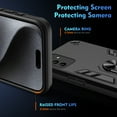 thumbnail image 7 of Allytechgroup Hybrid TPU PC Back Cover Case for Samsung Galaxy A32 5G, Military Grade Shockproof Ring Holder Kickstand Compatible with Car Mount Phone Case for Women Men, Black, 7 of 7