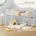 thumbnail image 2 of Matladin Low Loft Bed Twin Size, Metal Kids Loft Bed Frame with 15” High Guardrail for Boys Girls, Junior, Space Saving, Mattress Not Included, 2 of 9