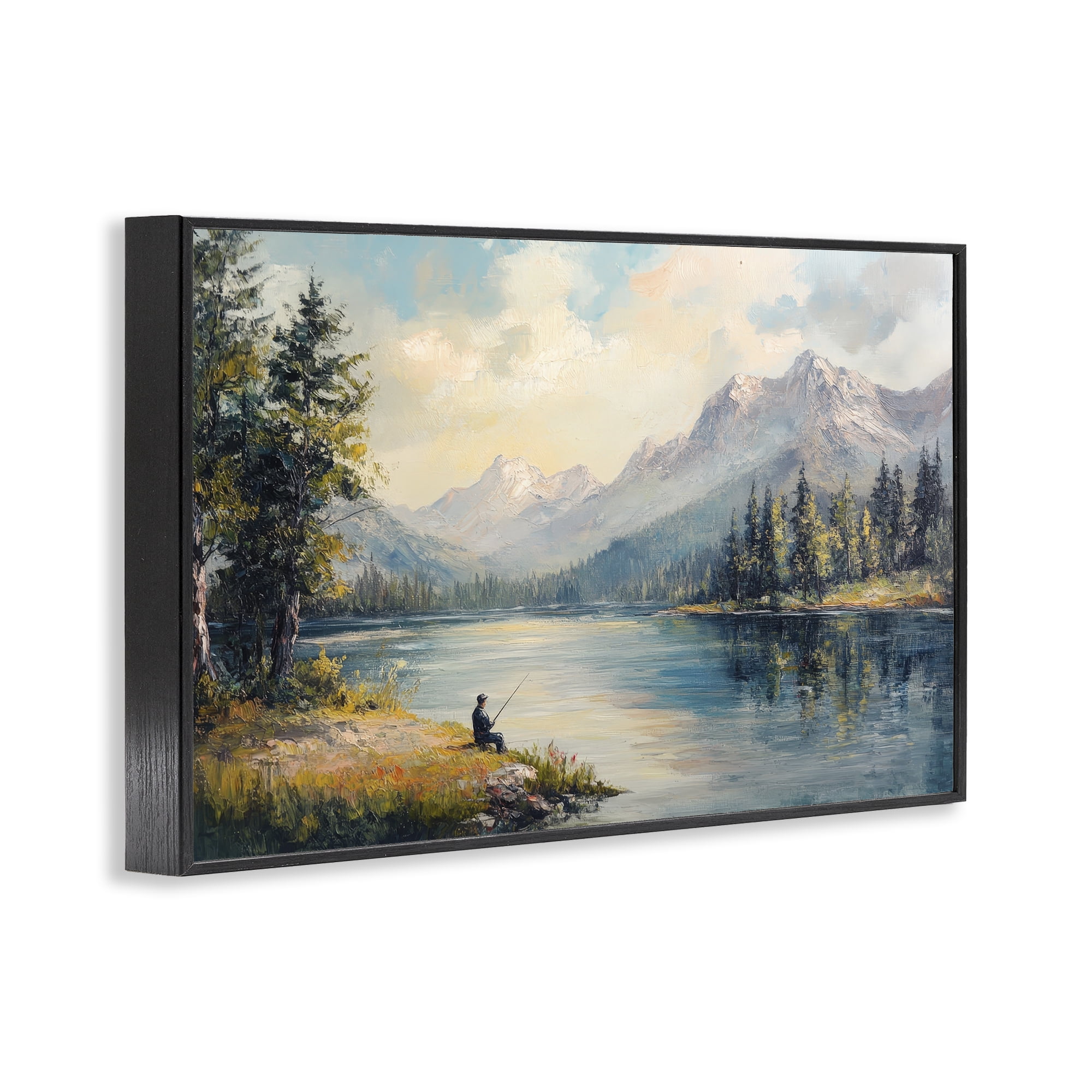 Stupell Industries Secret Fishing Spot Black Framed Giclee Art, design by Petal Prints Design