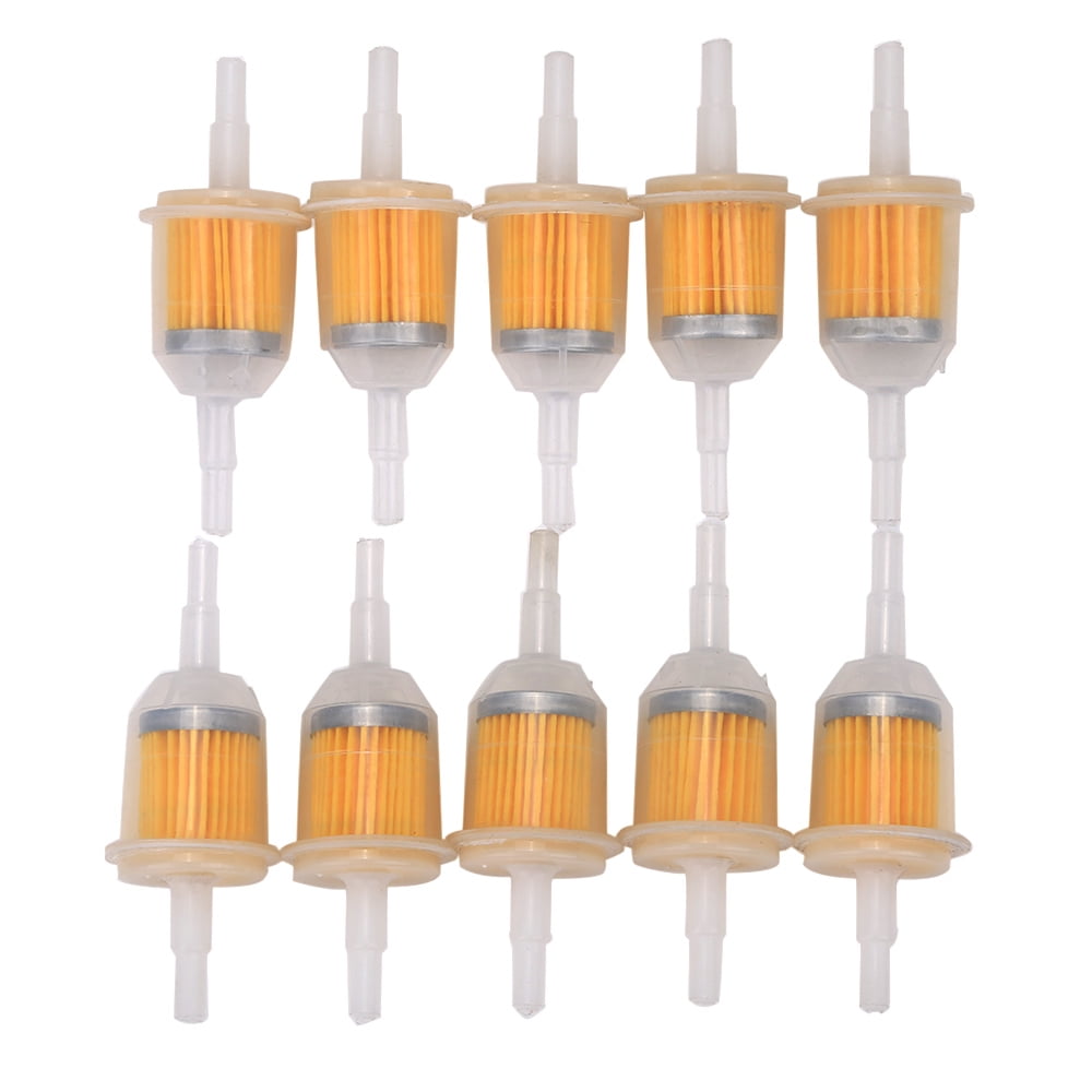 10 pcs Plastic Inline Gas/Fuel Filter 6MM8MM 1/4 Small Engine, Black