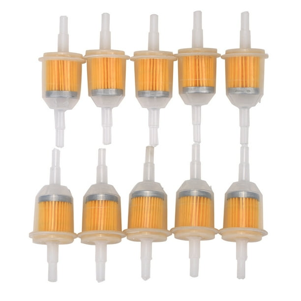 10 pcs Plastic Inline Gas/Fuel Filter 6MM8MM 1/4 Small Engine, Black