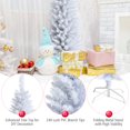 thumbnail image 2 of Patiojoy 5FT Life-Like Slender White Christmas Tree Artificial Pencil Unlit Xmas Tree W/ Folding Metal Stand & Sturdy PVC, 2 of 10