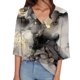 thumbnail image 1 of Gibobby Camiseta Powerblend con Cuello en V Top manga corta con cuello en V y manga con estampado tinte anudado para mujer(Negro,G), 1 of 5