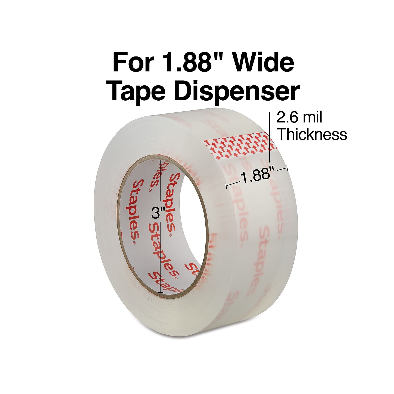 Staples Extra-Long Moving and Storage Packing Tape 1.88"W x 109 yds. Clear 12/Carton ST61008/52208VS