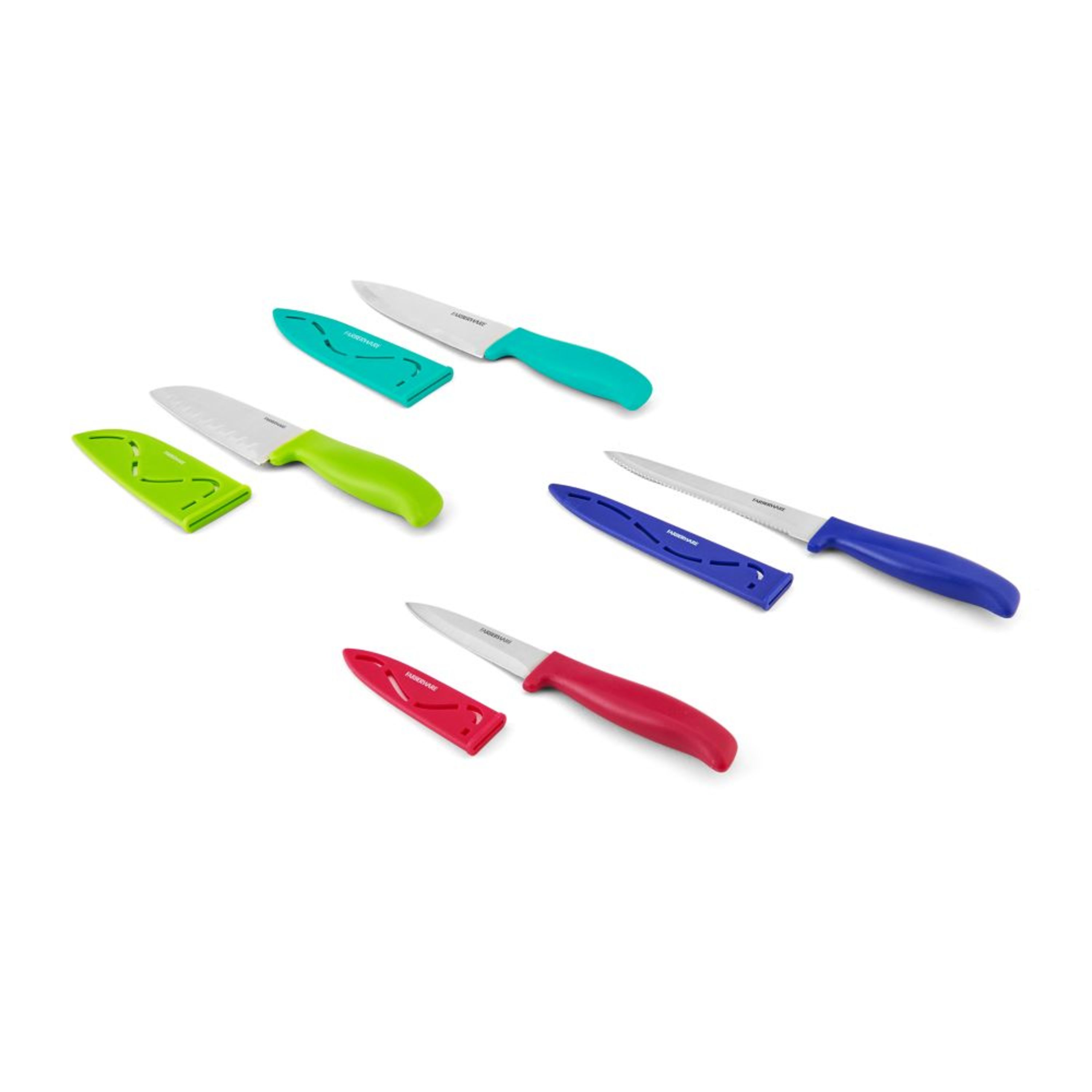 Farberware 4-piece Stamped Prep Knife Set Colored Plastic Handles - image 4 of 8